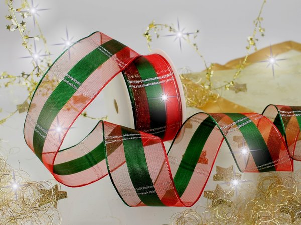 Weihnachtsband Karo transparent