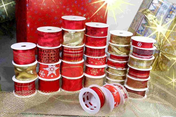 Super-Weihnachtsbänder-Set - 35 Bänder x 2 Meter - adventrot