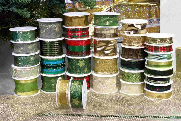 Super-Weihnachtsbänder-Set - 35 Bänder x 2 Meter - grün